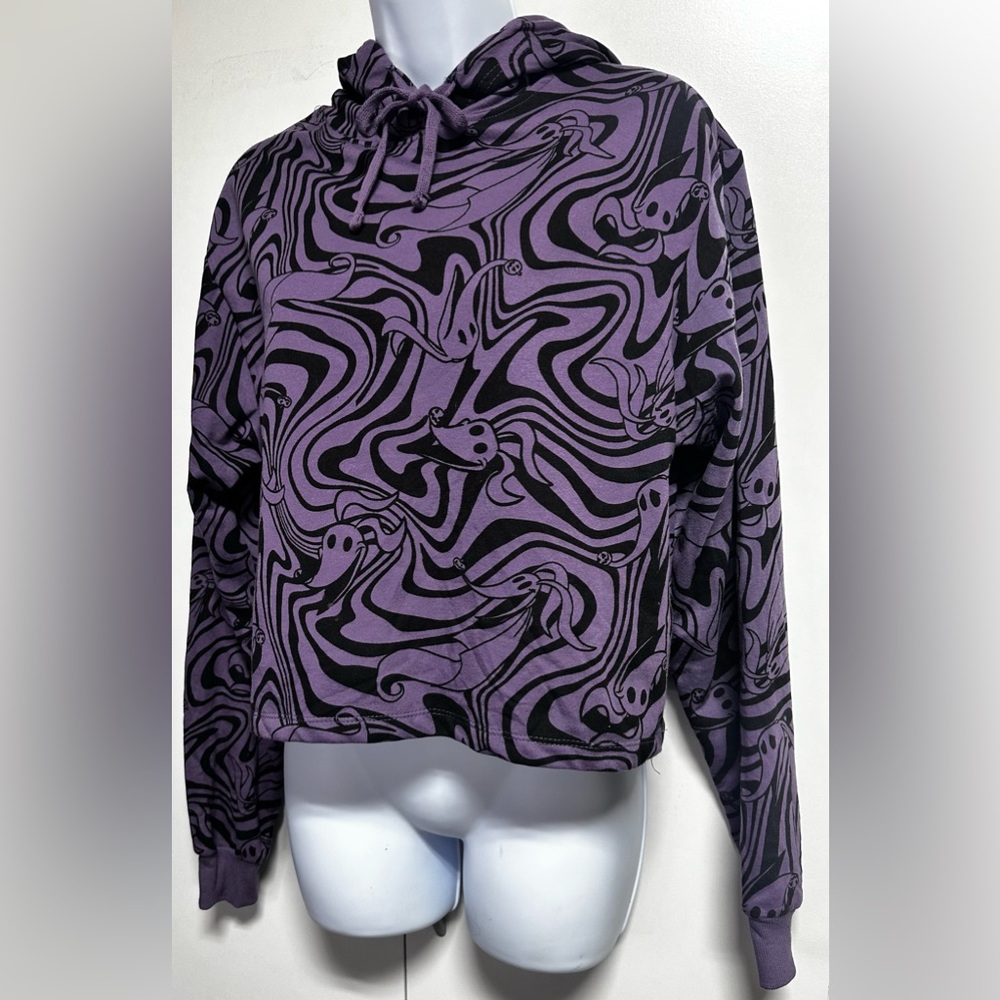Disney Nightmare Before Christmas Zero Swirls Cropped Hoodie NWT